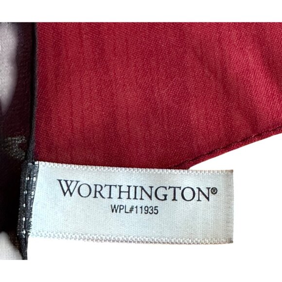 Floral Chiffon Scarf By Worthington - Red & Black With Gold Rose Pattern - Picture 4 of 7